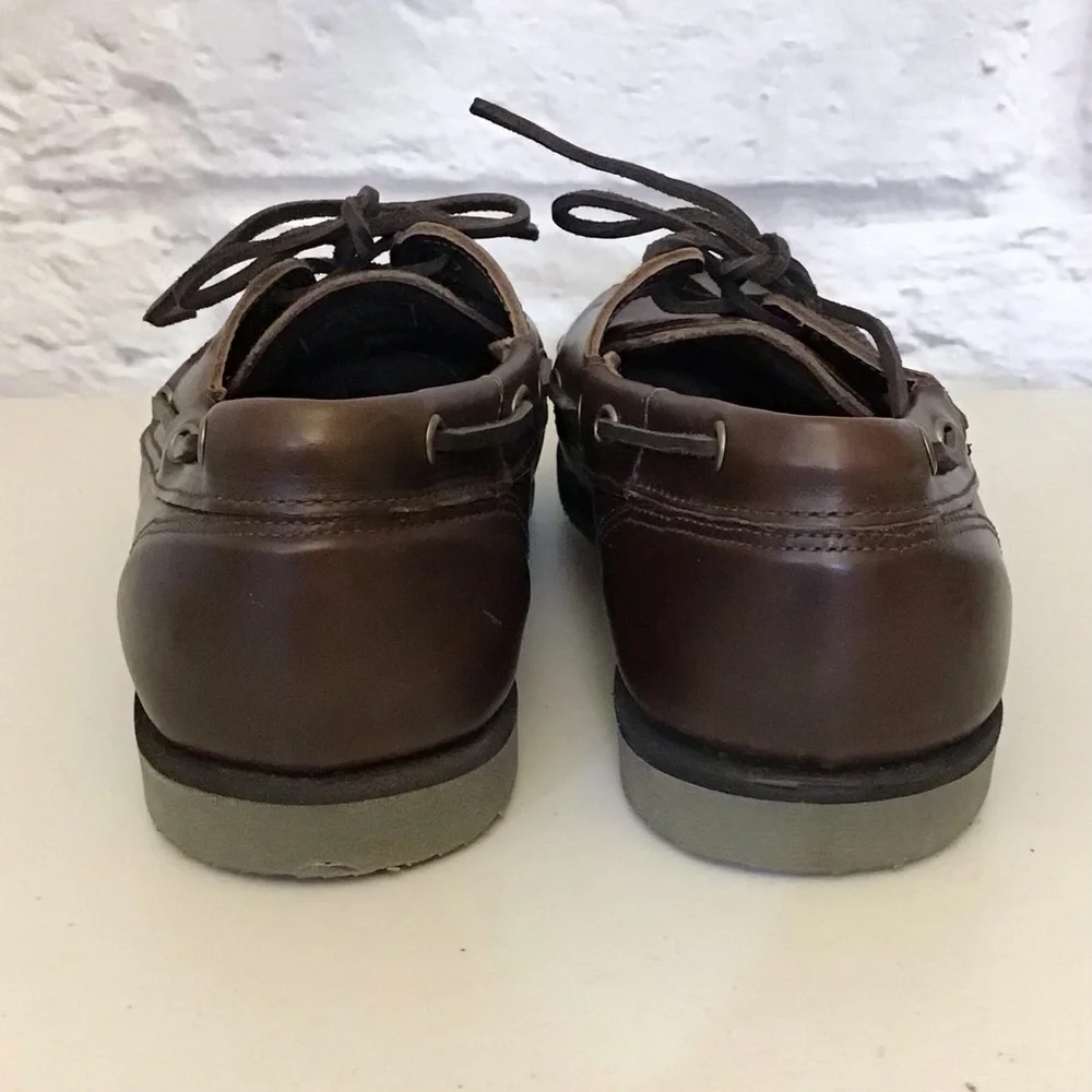 Sebago 9 (5E) Men’s Classic Brown Leather Boat Shoes Slip Ons Extra Wide Width